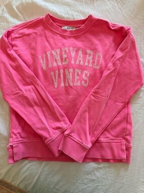 Vineyard Vines Bright Pink Crewneck with Whale Tag